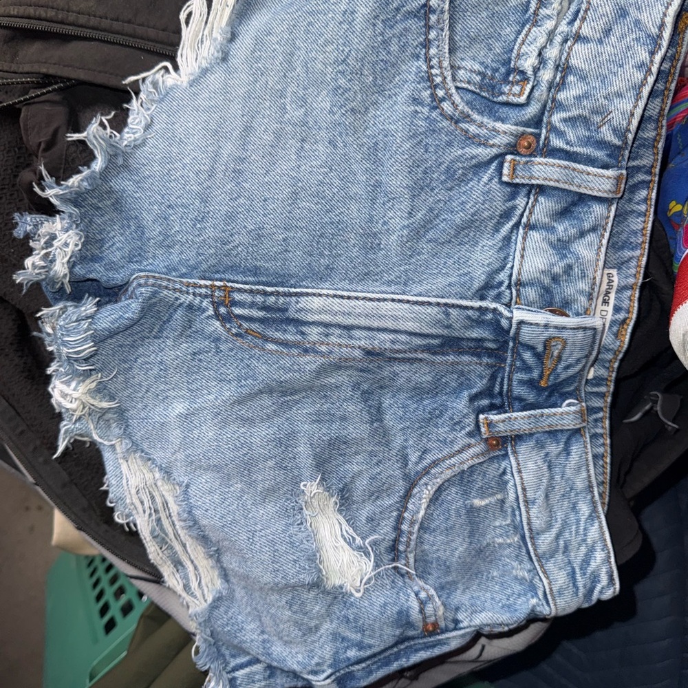 Denim Blue Distressed Women Shorts